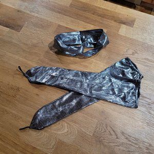 Dance Gauntlet Gloves and Headband - Gunmetal Costume
